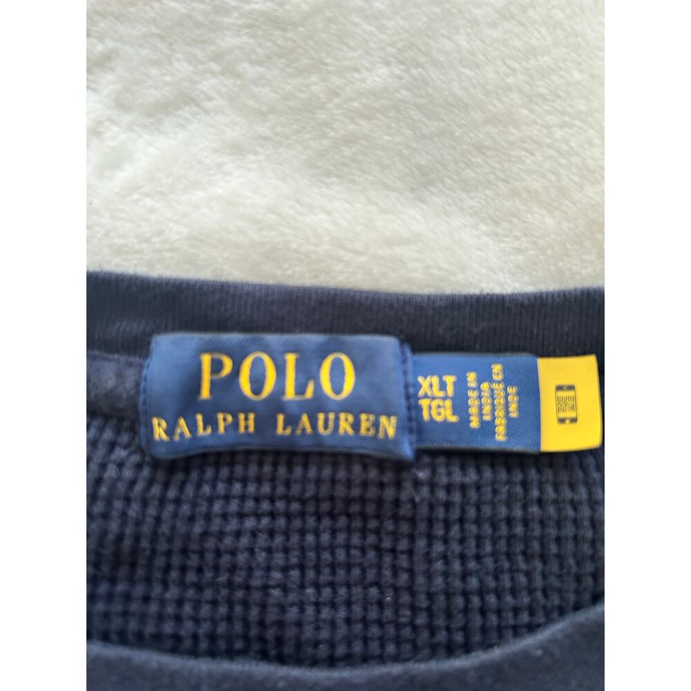 Polo Ralph Lauren Mens Ralph Lauren Waffle Knit Thermal Top, Navy XLT - Picture 2 of 7